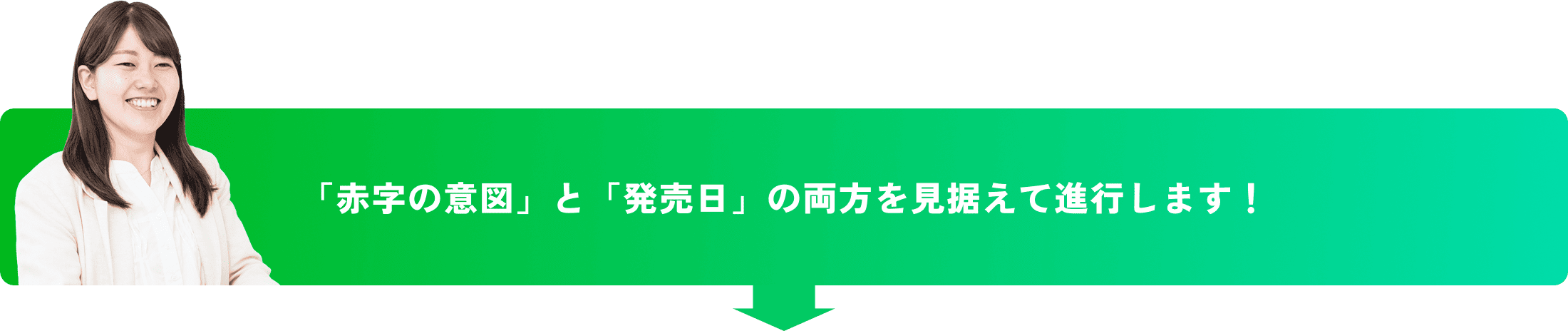 「赤字の意図」と「発売日」の両方を見据えて進行します！
